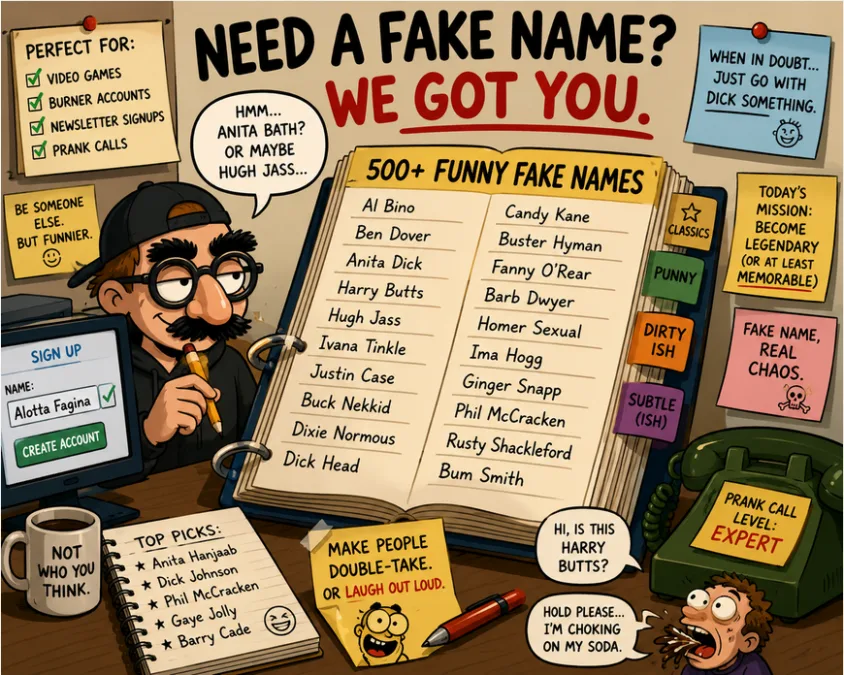 Funny fake names list