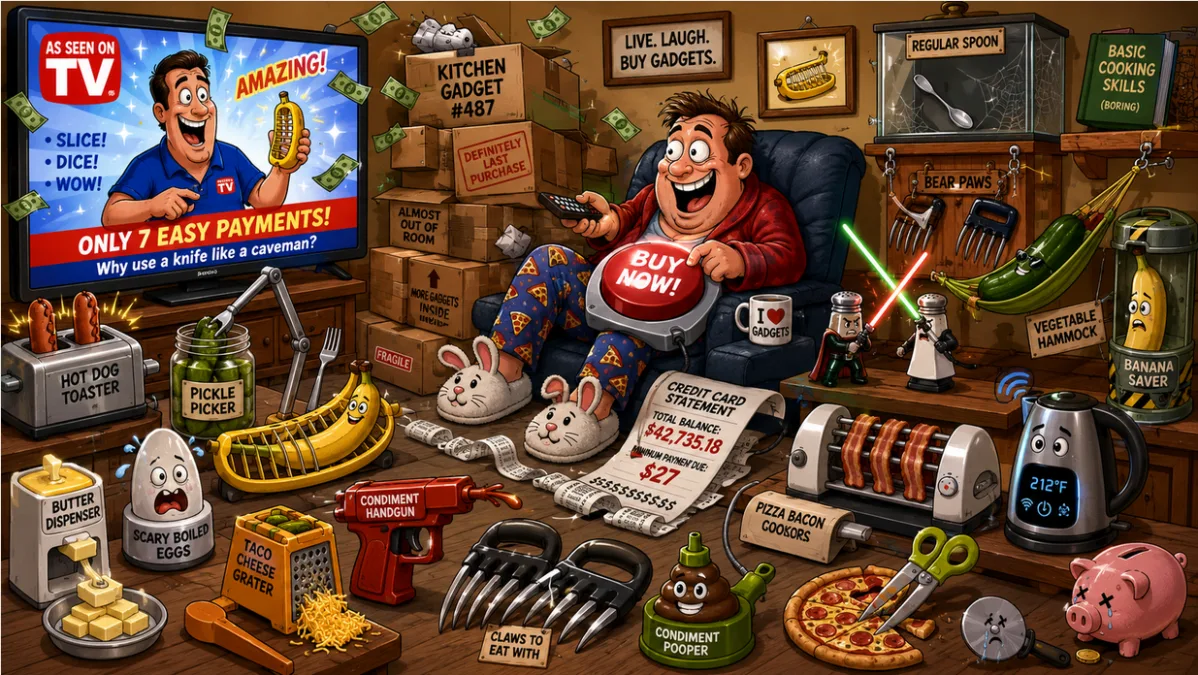 Silly kitchen gadgets funny cartoon