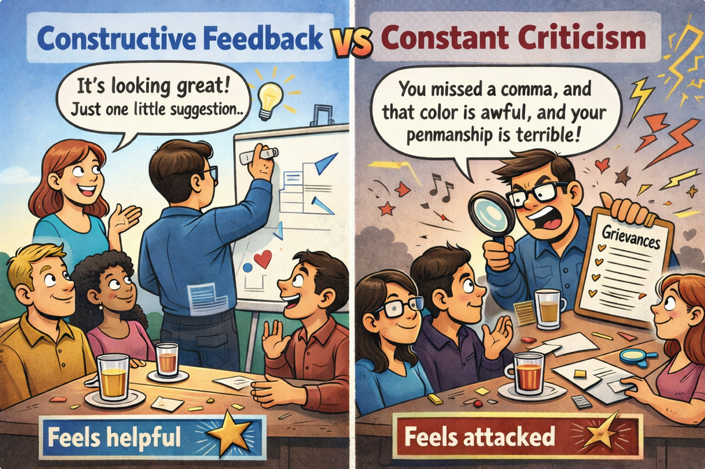 constructive feedback vs constant criticism