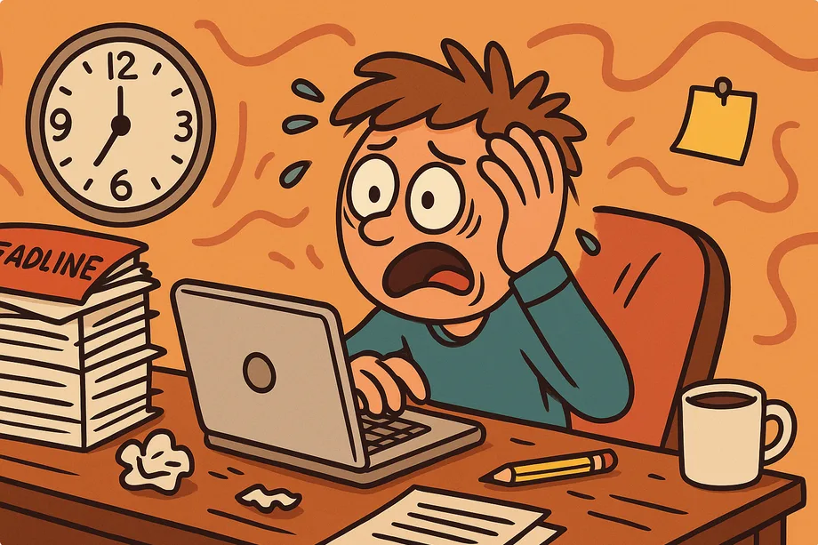 how to stop procrastinating cartoon