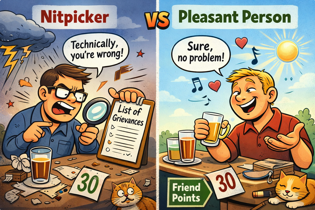 nitpicker vs pleasant person