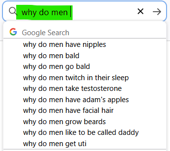 google search why do men