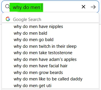 google search why do men