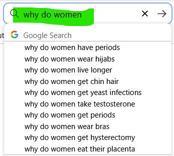 google search why do women