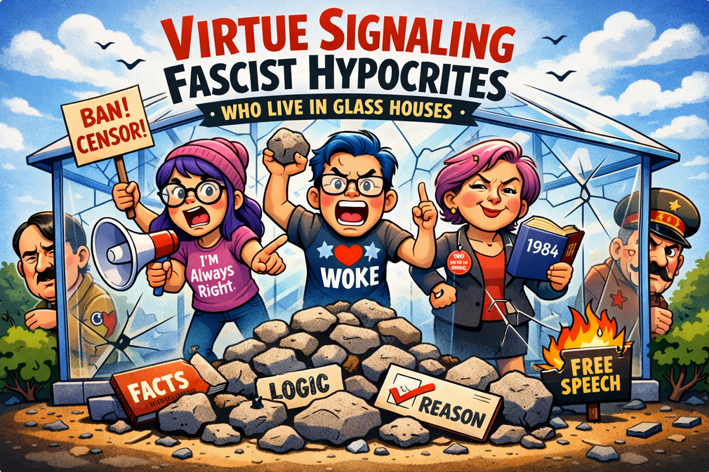 woke joke hypocrite fascist cartoon
