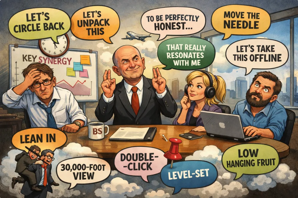 Bullshit corporate jargon cartoon