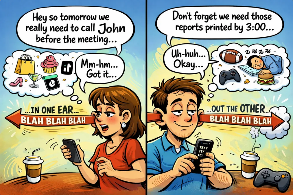 People pretending to listen