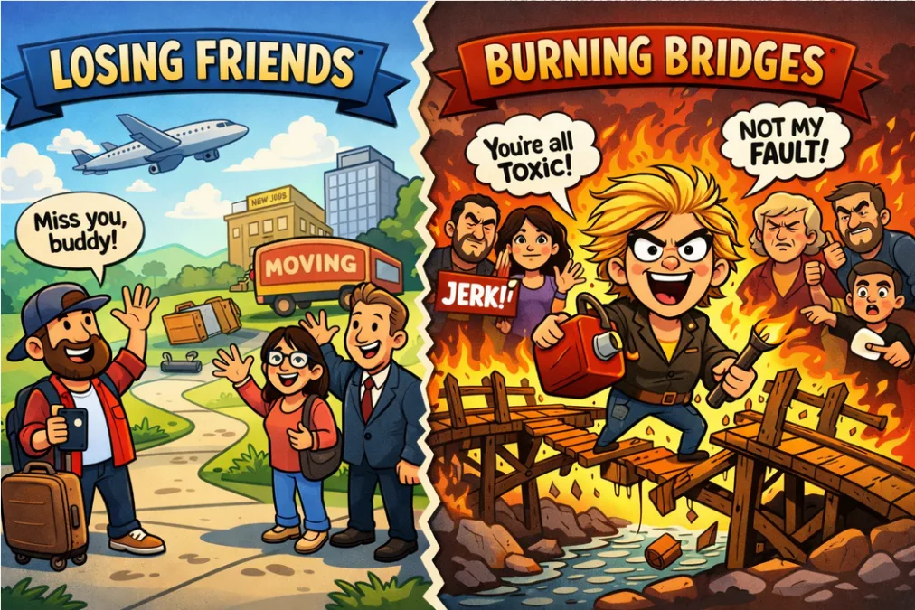 Burning bridges vs losing friends