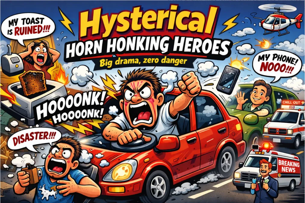 Horn honking heroes funny cartoon