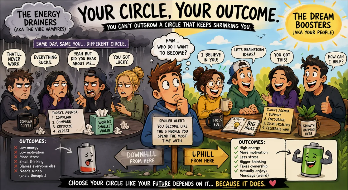 Toxic vs supportive people family friends