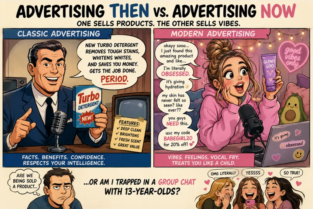 Annoying adverting trends woman baby voice