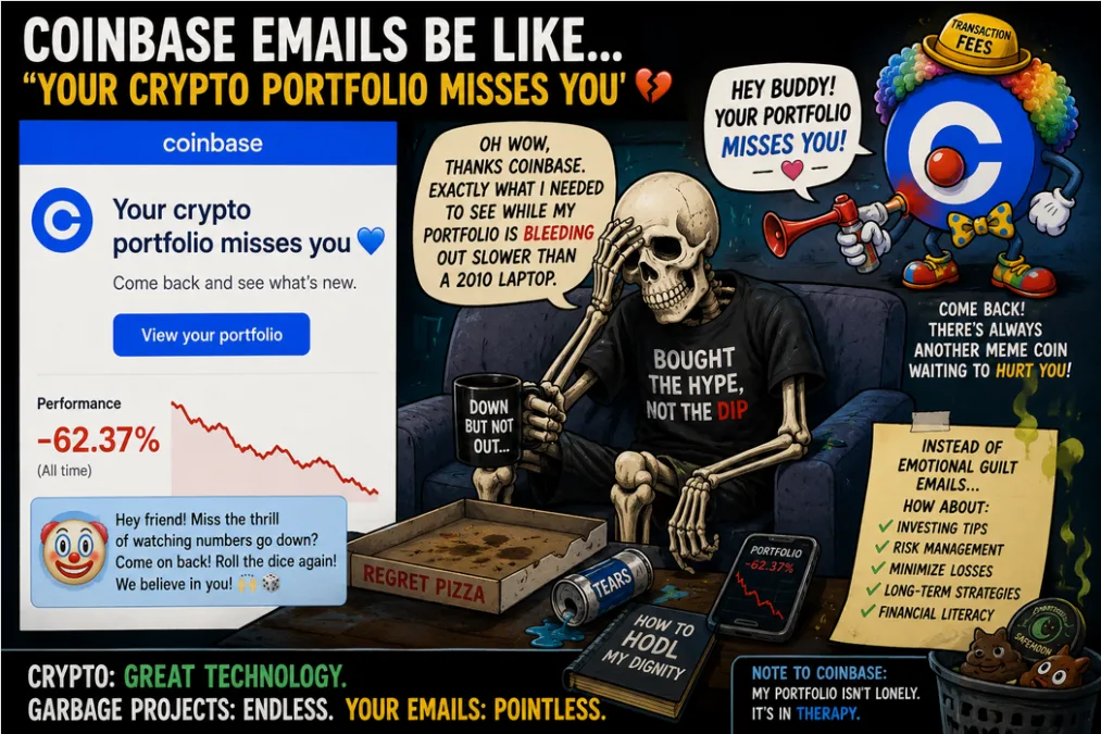 Coinbase message your portfolio misses you