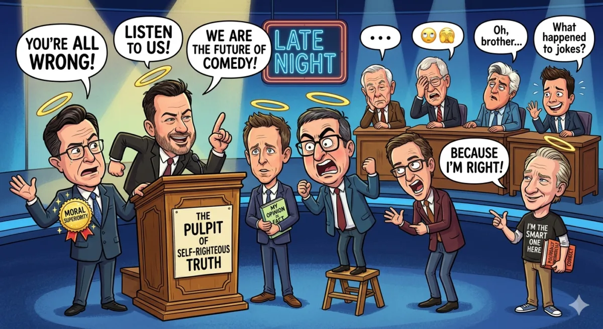 Colbert political bullshit talk show hosts