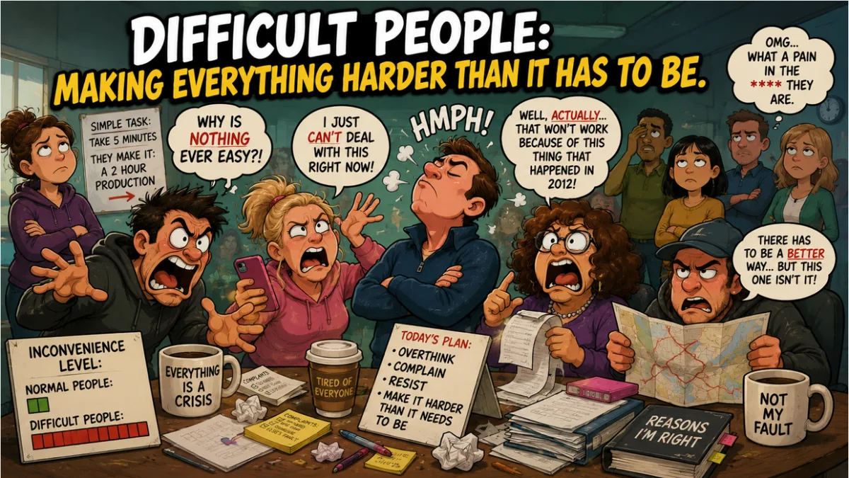 Difficult people behavior funny cartoon