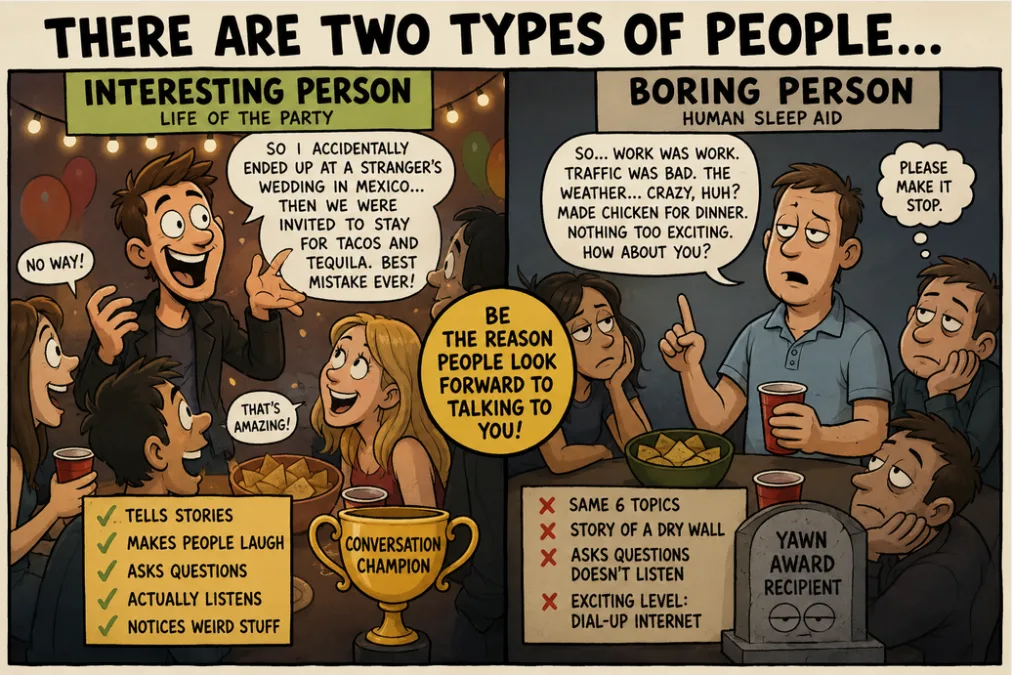 How to be more interesting funny cartoon