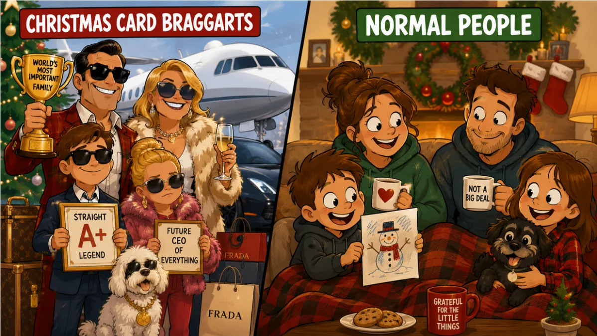 People who brag about money xmas cards