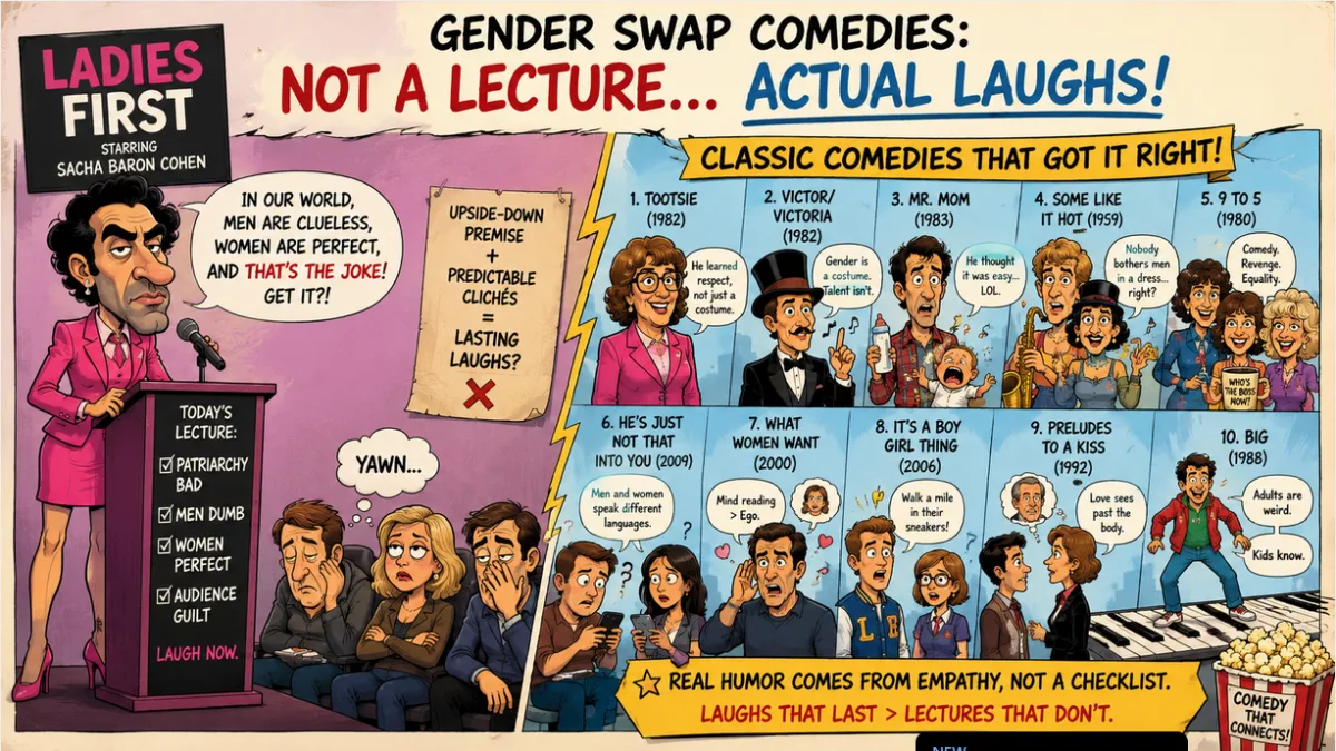 Unfunny vs funny gender role comedy movies