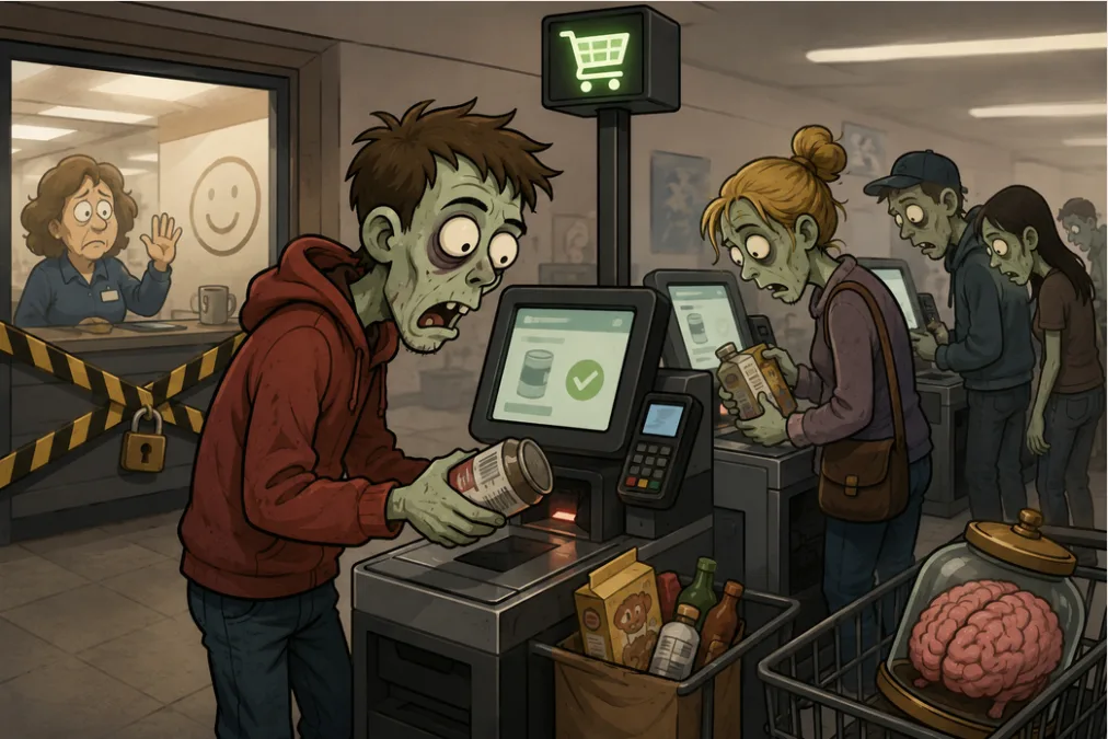 Self checkout collapse of society